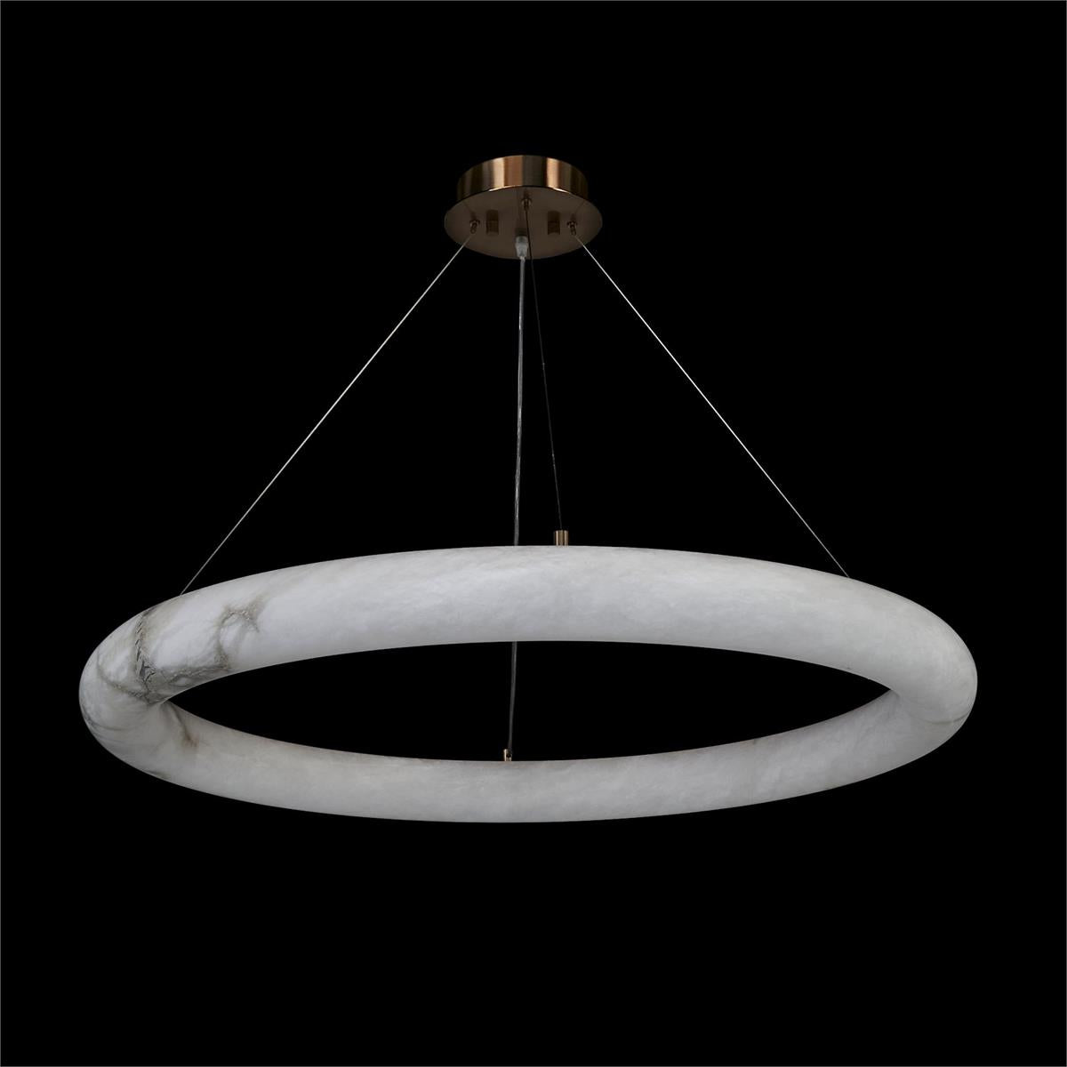Natural Alabaster Halo LED Pendant