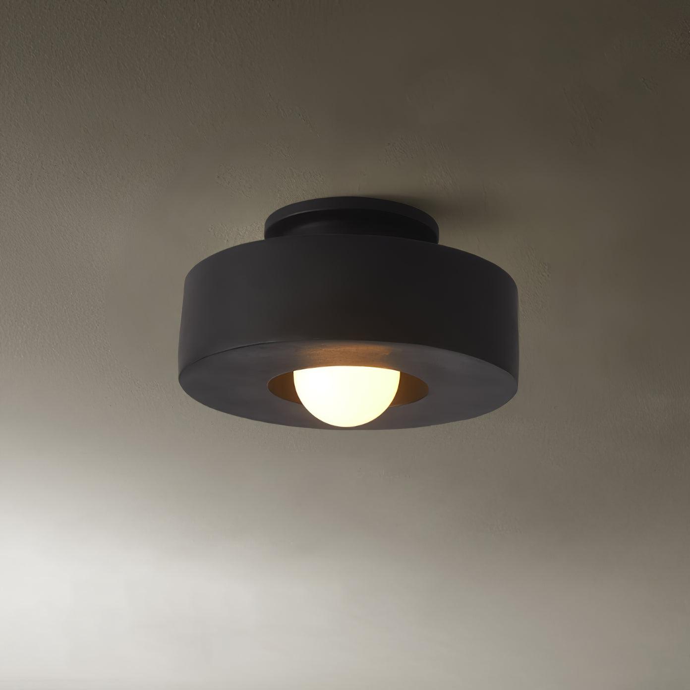 Sculptural Resin Flush Mount Ceiling Light