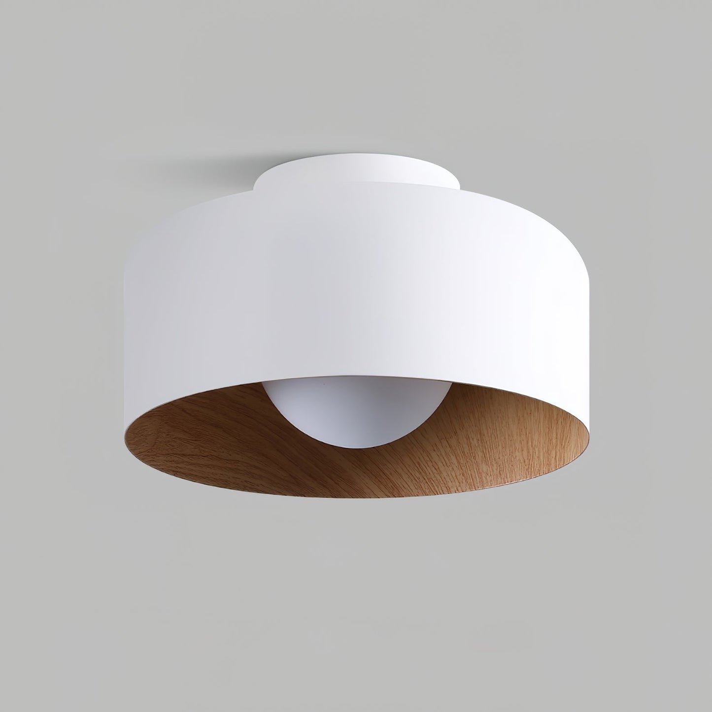 Wood Grain Dome Flush Mount Ceiling Light