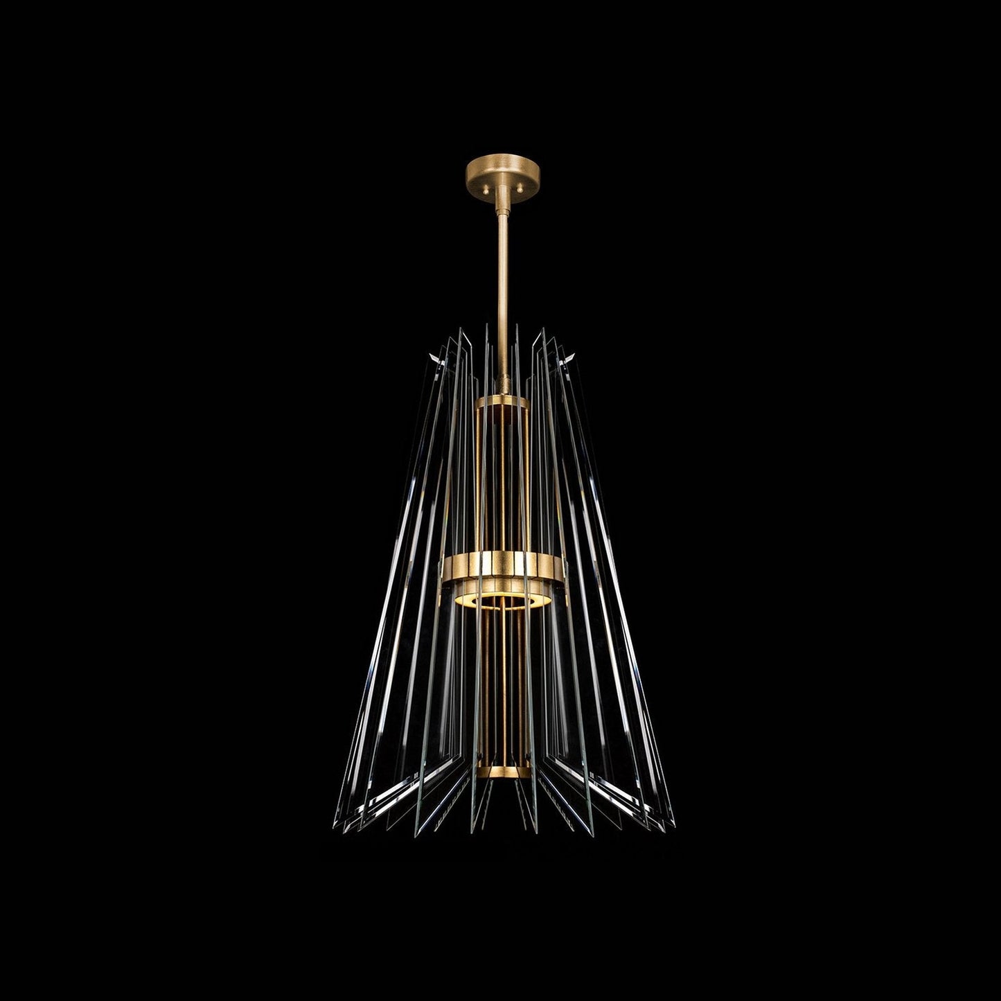 23.5 Inch Gold and Silver Crystal Plane Pendant Light / Down / Gold