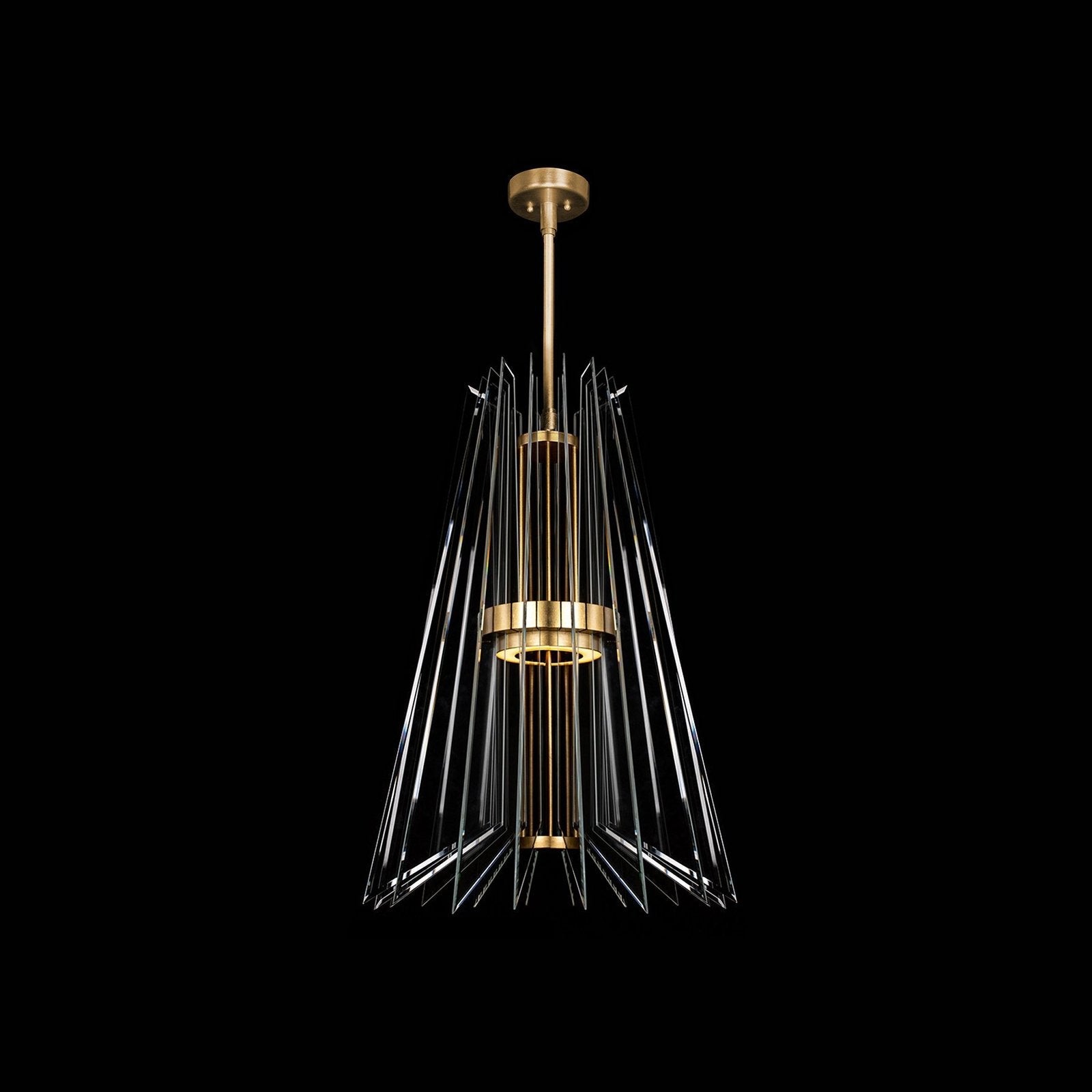 23.5 Inch Gold and Silver Crystal Plane Pendant Light / Down / Gold