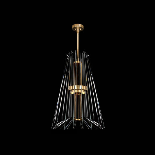 23.5 Inch Gold and Silver Crystal Plane Pendant Light / Down / Gold