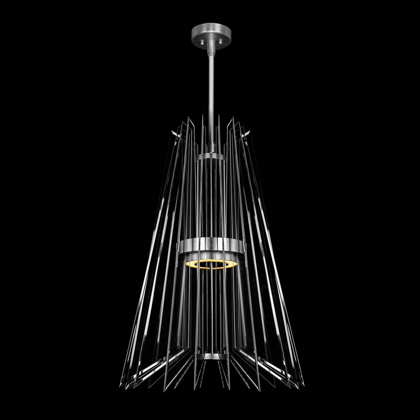 23.5 Inch Gold and Silver Crystal Plane Pendant Light / Up / Silver
