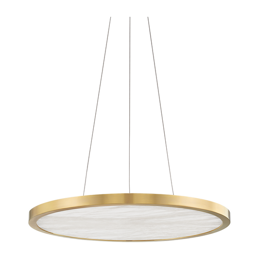 24 Inch Artisan Single-Light Chandelier / Aged Brass