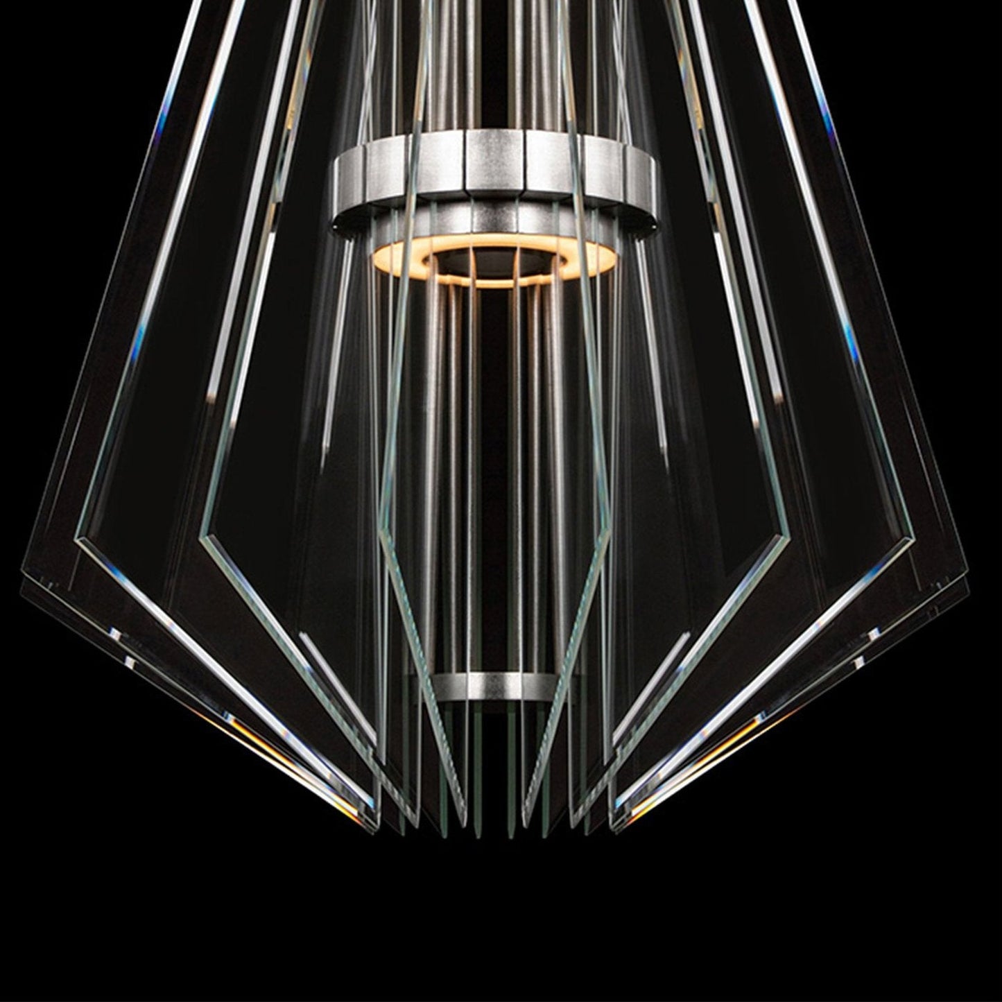 28 Inch Gold Leaf Crystal Plane Pendant Light / Up / Silver