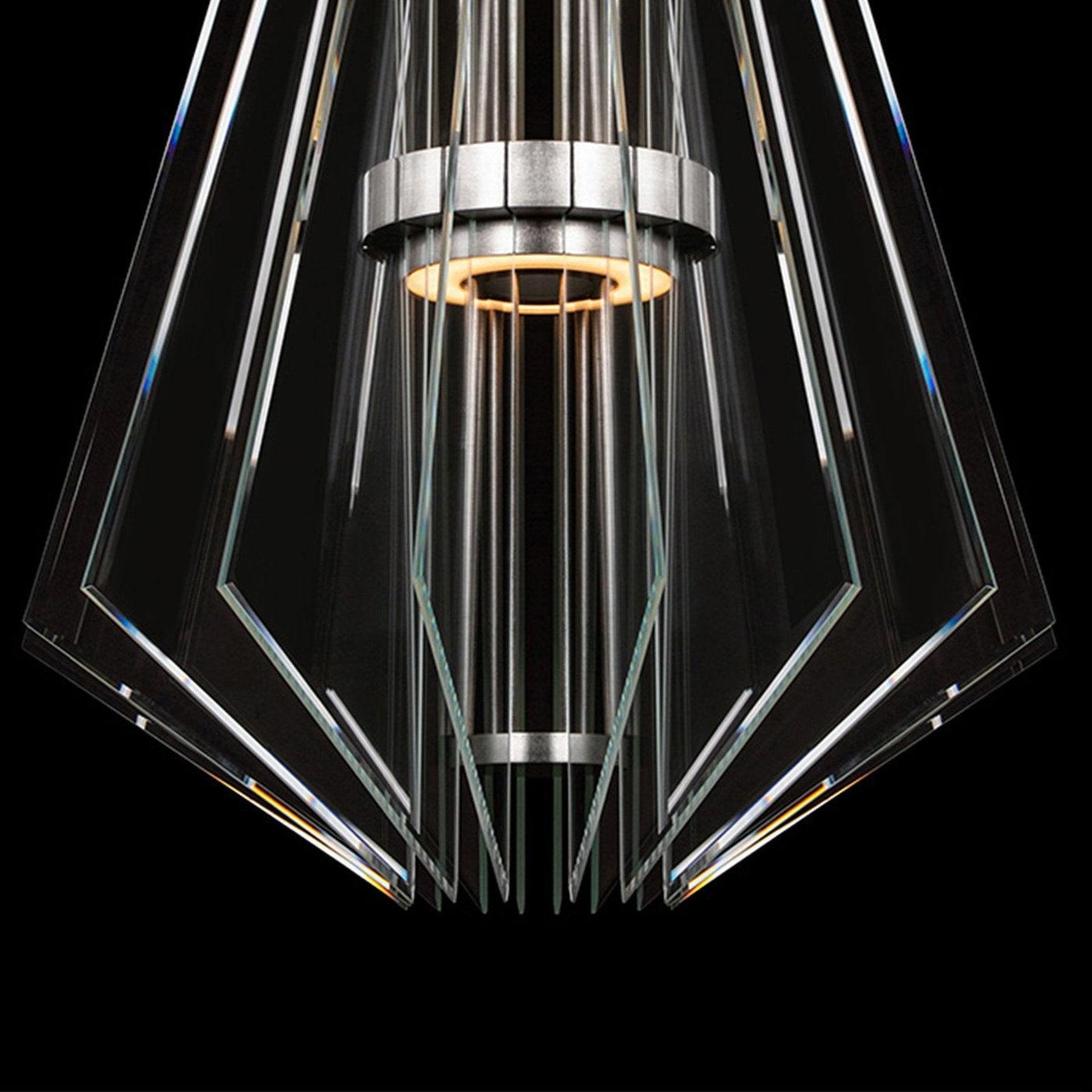 28 Inch Gold Leaf Crystal Plane Pendant Light / Up / Silver