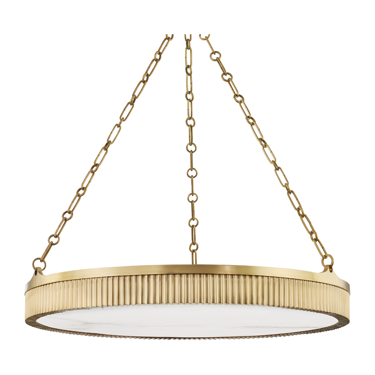 30 Inch Eight-Light Artisan Chandelier / Aged Brass