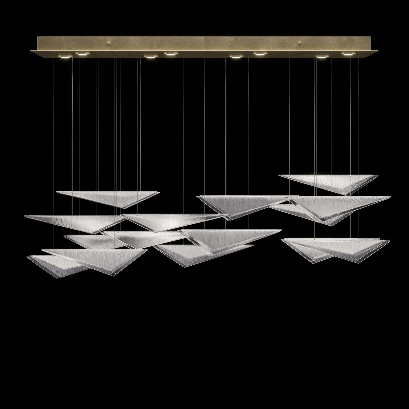 58 Inch Cascading Glass Linear Pendant