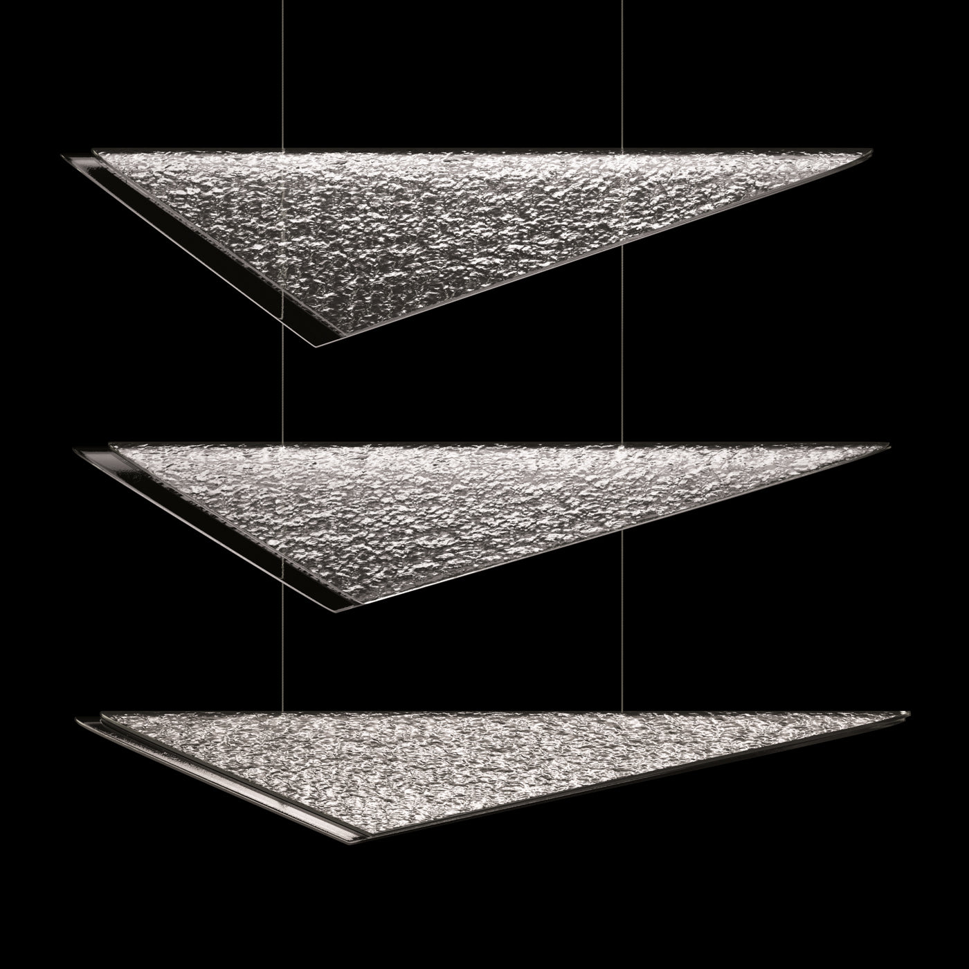 58 Inch Cascading Glass Linear Pendant / Soft Gold / Amber Linear