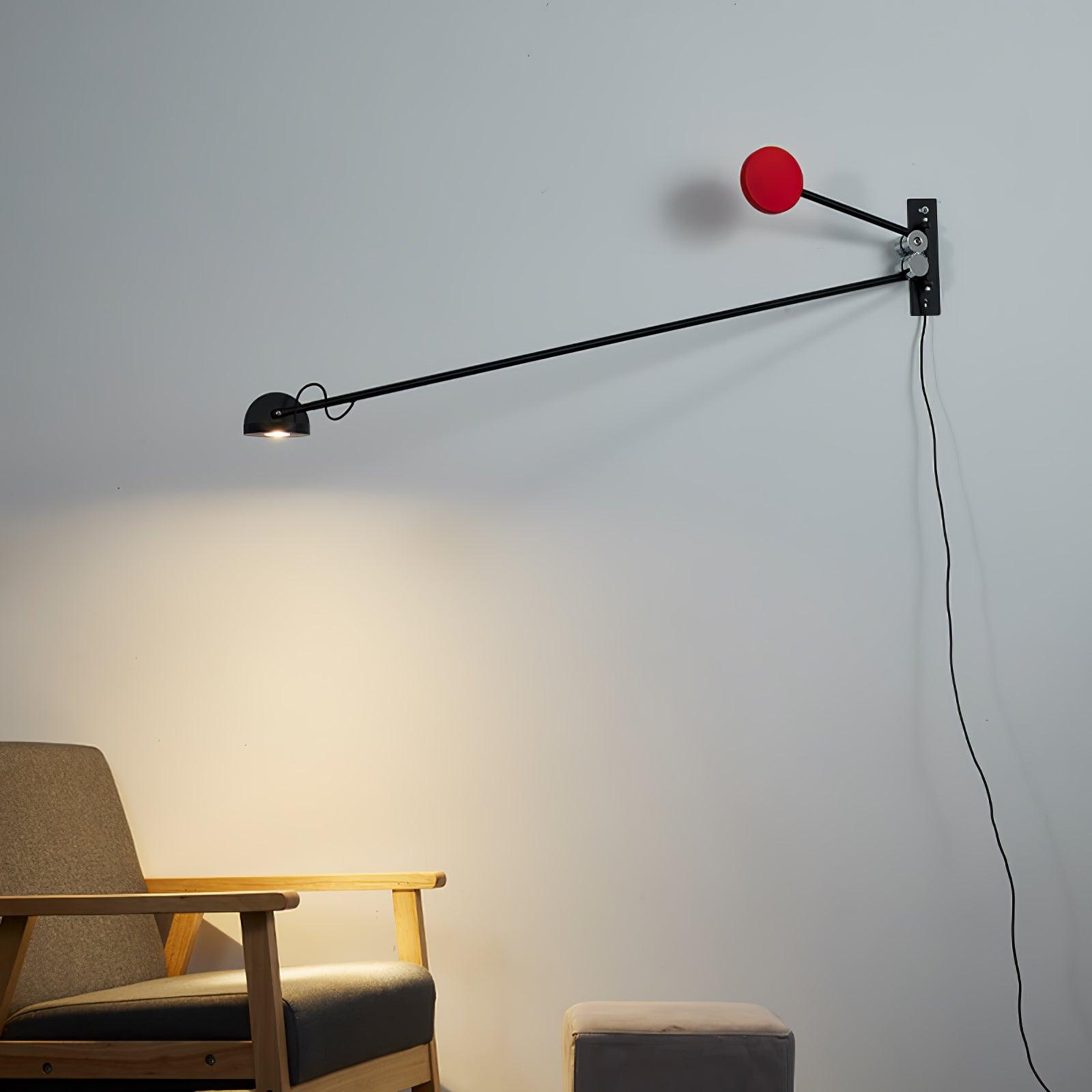 Adjustable Counterweight LED Wall Light / W 48.8″ x H 7.9″ / W 124cm x H 20cm / Black / UK Plug