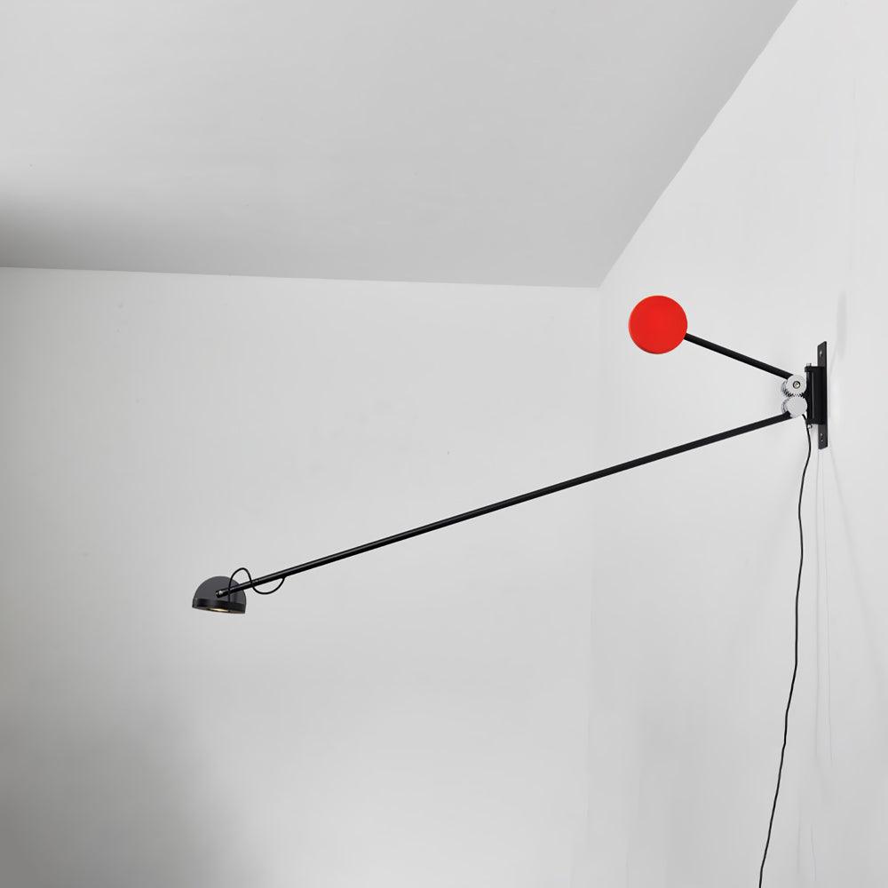 Adjustable Counterweight LED Wall Light / W 48.8″ x H 7.9″ / W 124cm x H 20cm / Black & Red / UK Plug