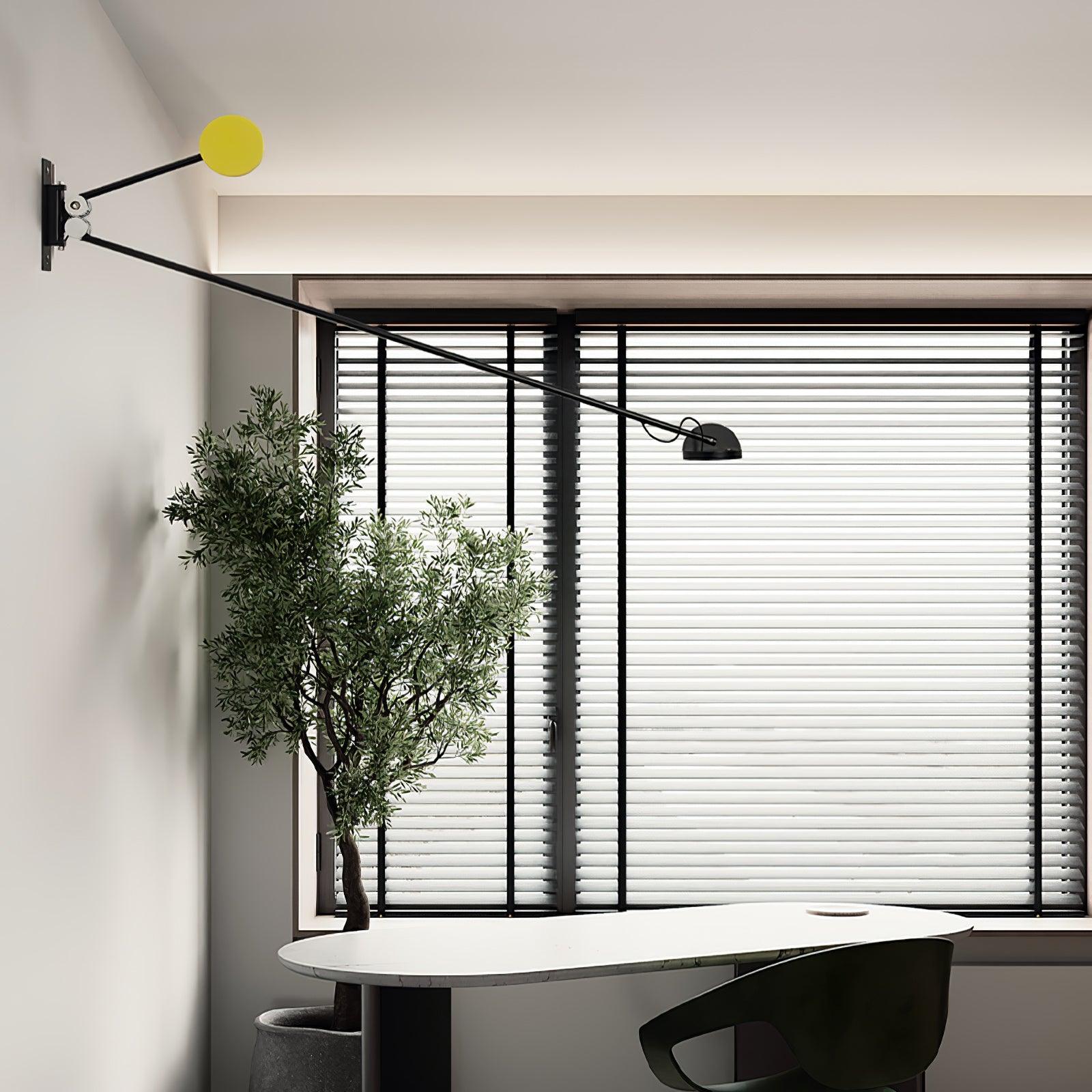 Adjustable Counterweight LED Wall Light / W 48.8″ x H 7.9″ / W 124cm x H 20cm / Black & Red / EU Plug