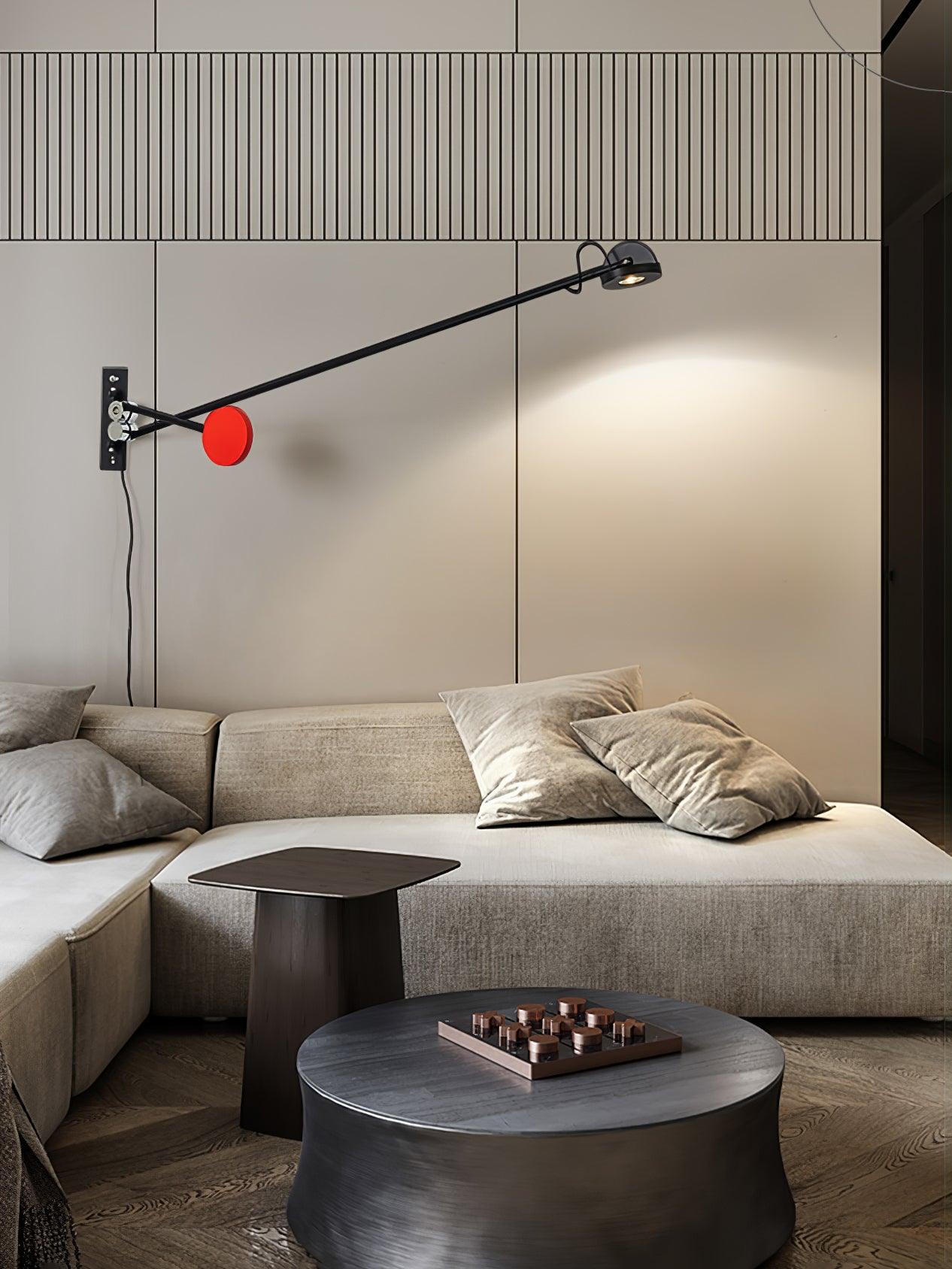 Adjustable Counterweight LED Wall Light / W 48.8″ x H 7.9″ / W 124cm x H 20cm Set of 2 / Black / US Plug