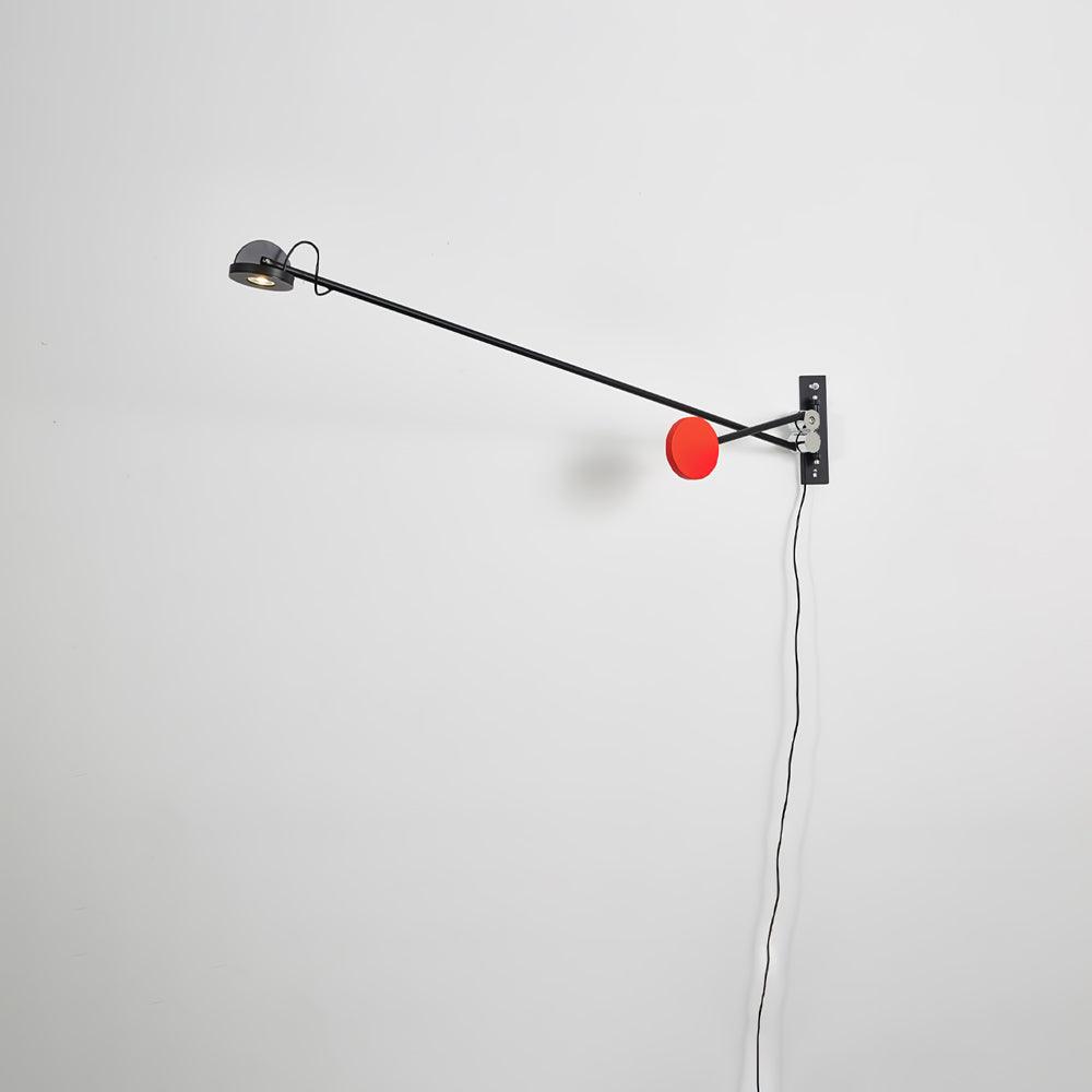 Adjustable Counterweight LED Wall Light / W 48.8″ x H 7.9″ / W 124cm x H 20cm Set of 2 / Black & Red / UK Plug