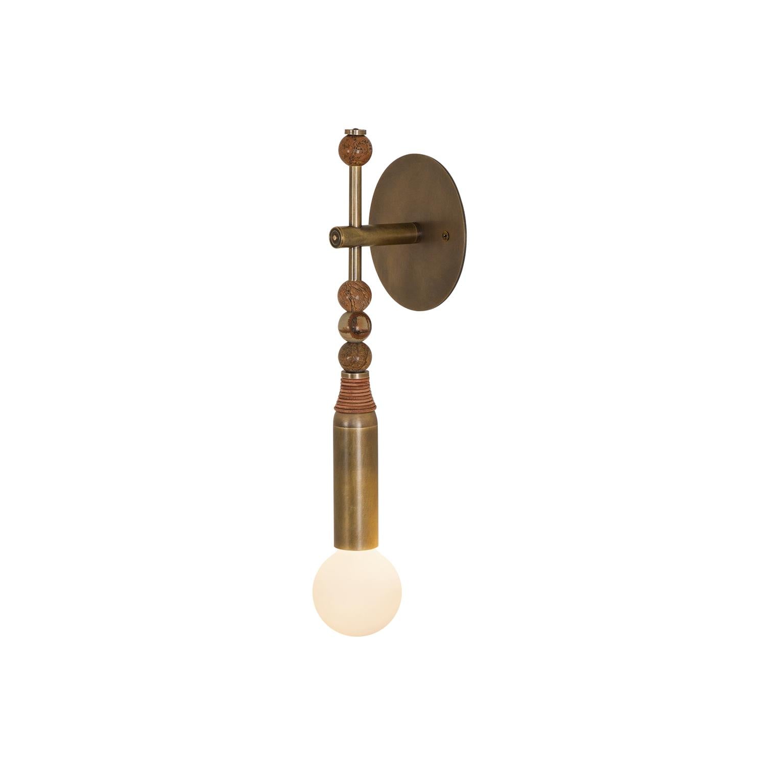Antique Brass and Marble Statement Wall Light