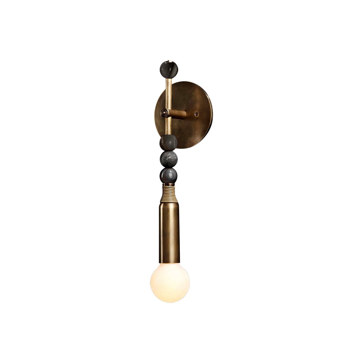 Antique Brass and Marble Statement Wall Light