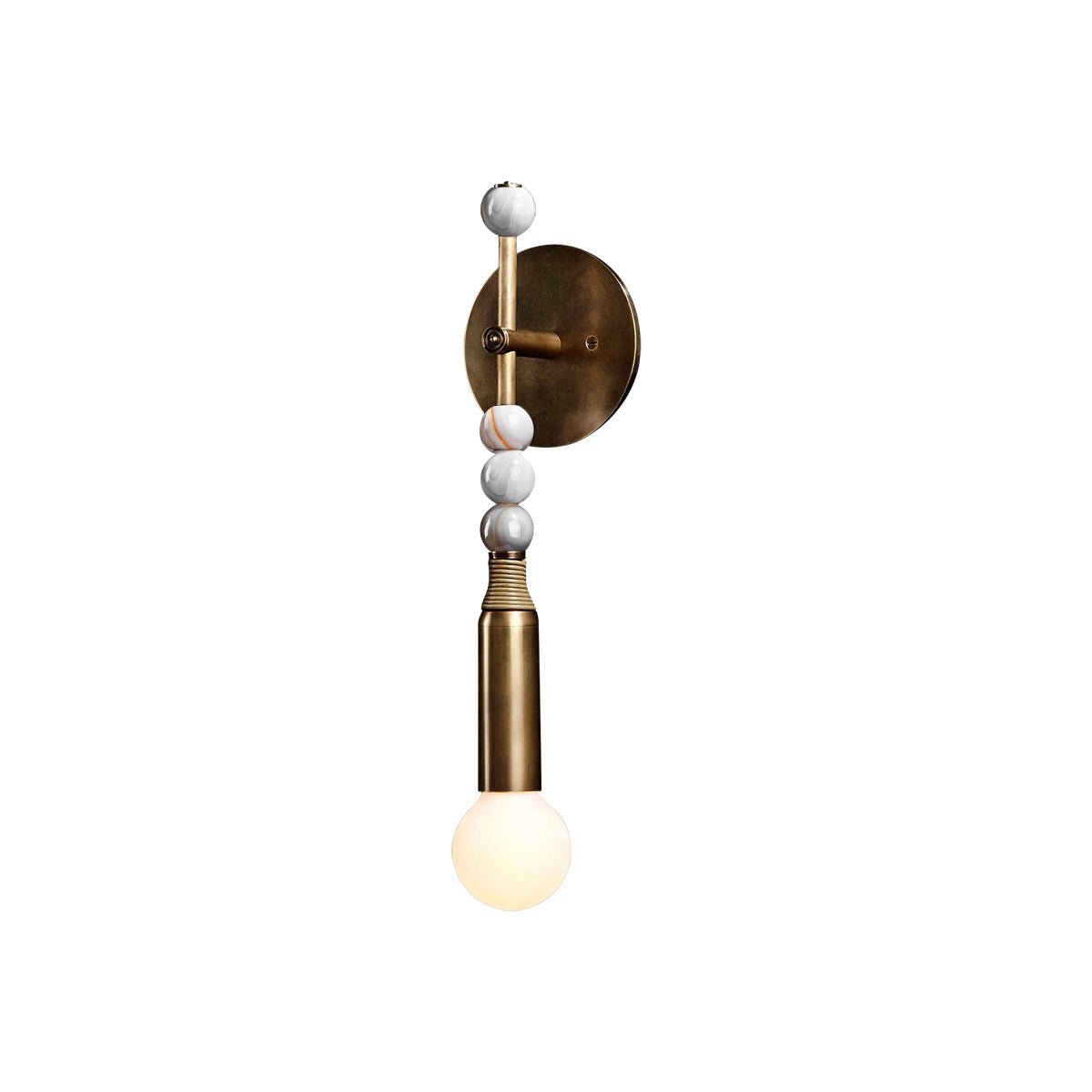 Antique Brass and Marble Statement Wall Light