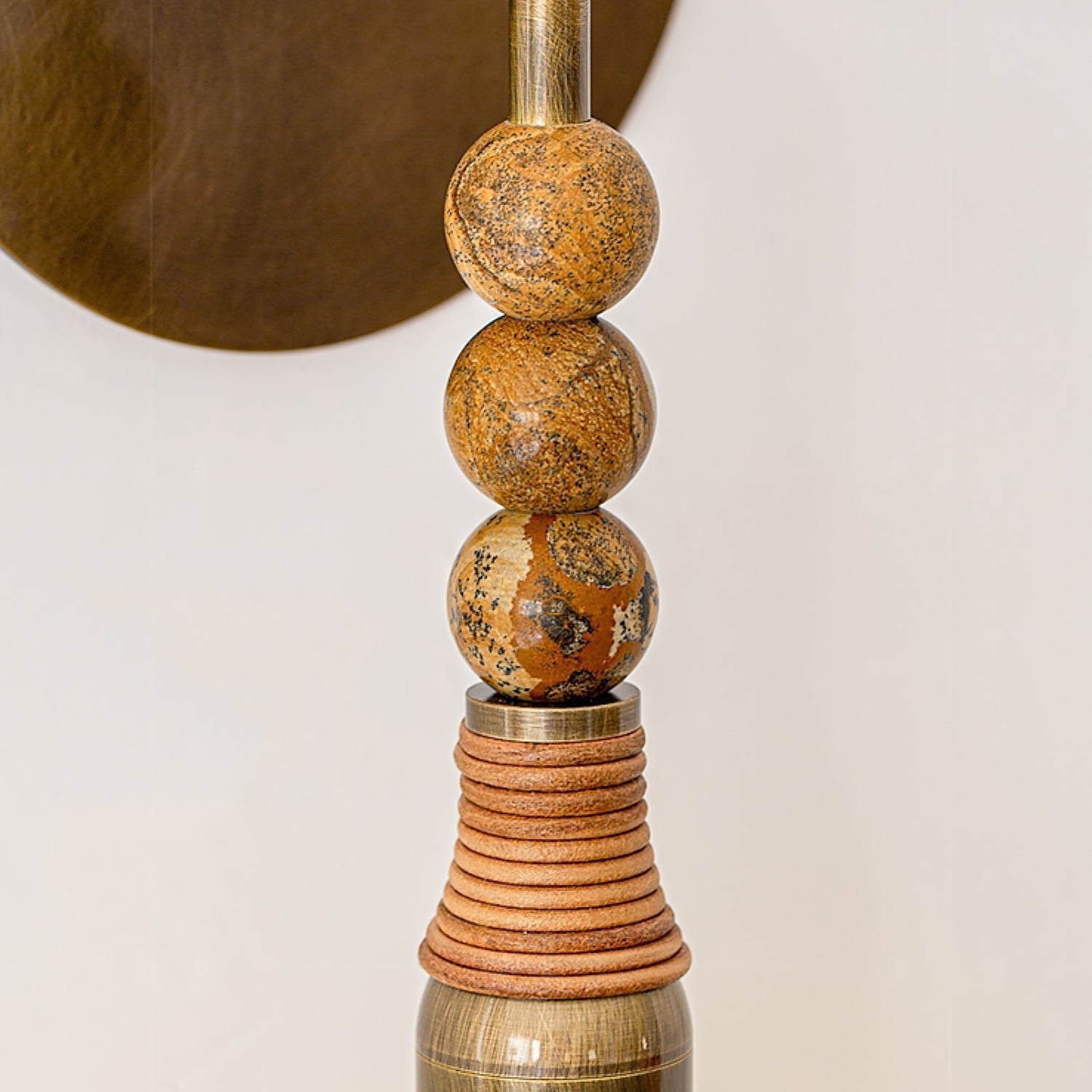 Antique Brass and Marble Statement Wall Light