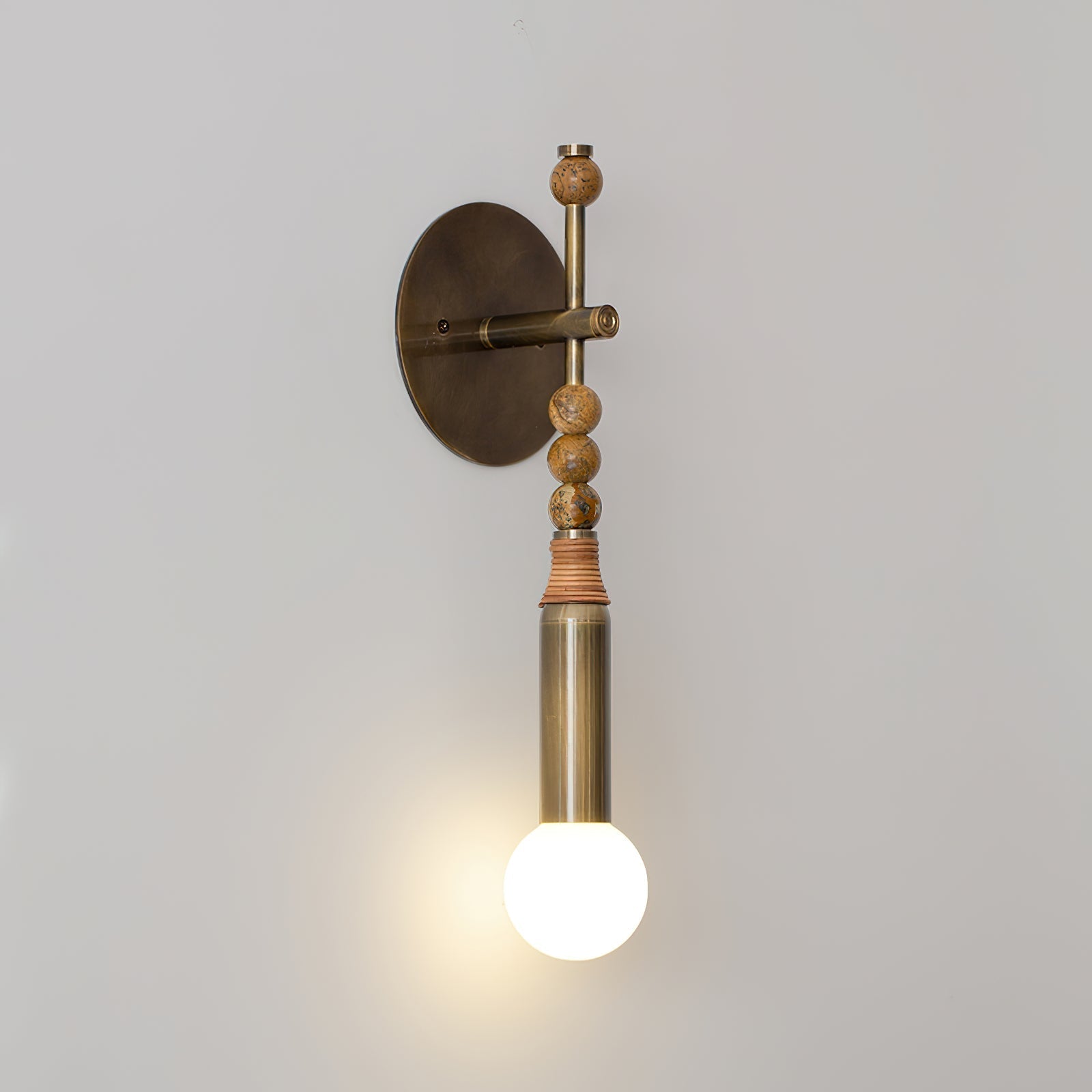 Antique Brass and Marble Statement Wall Light