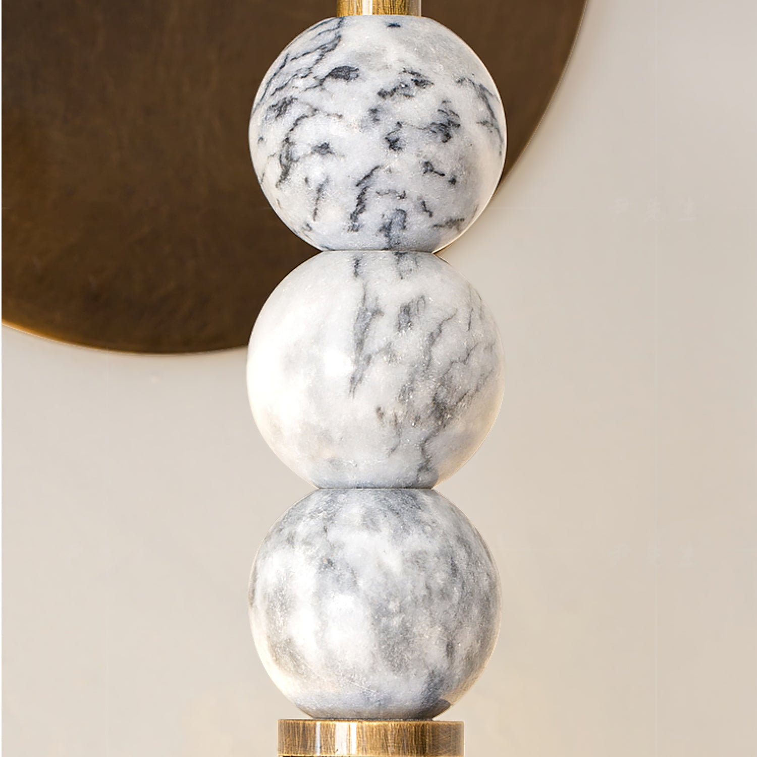Antique Brass and Marble Statement Wall Light