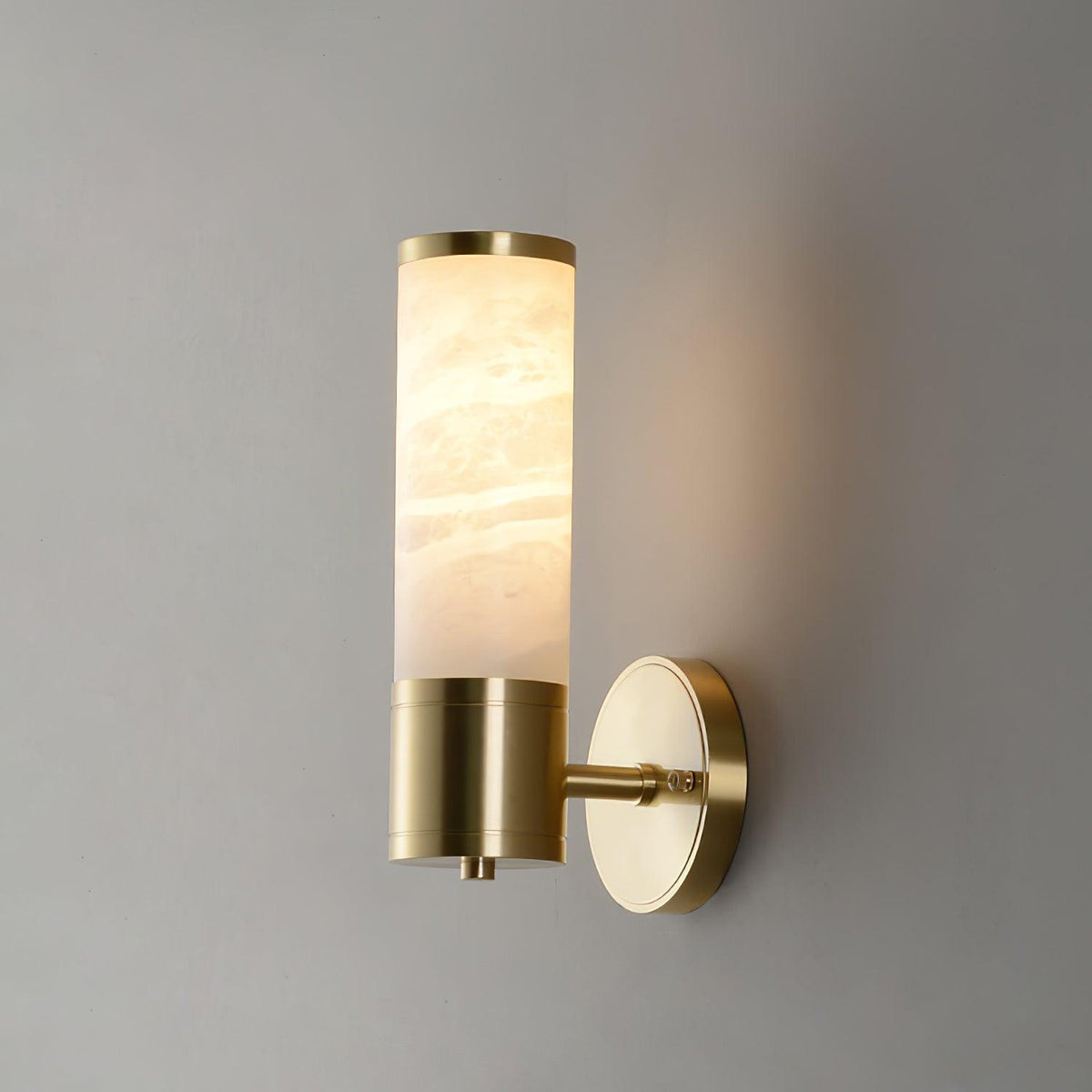 Antique Brass Double Alabaster Wall Light