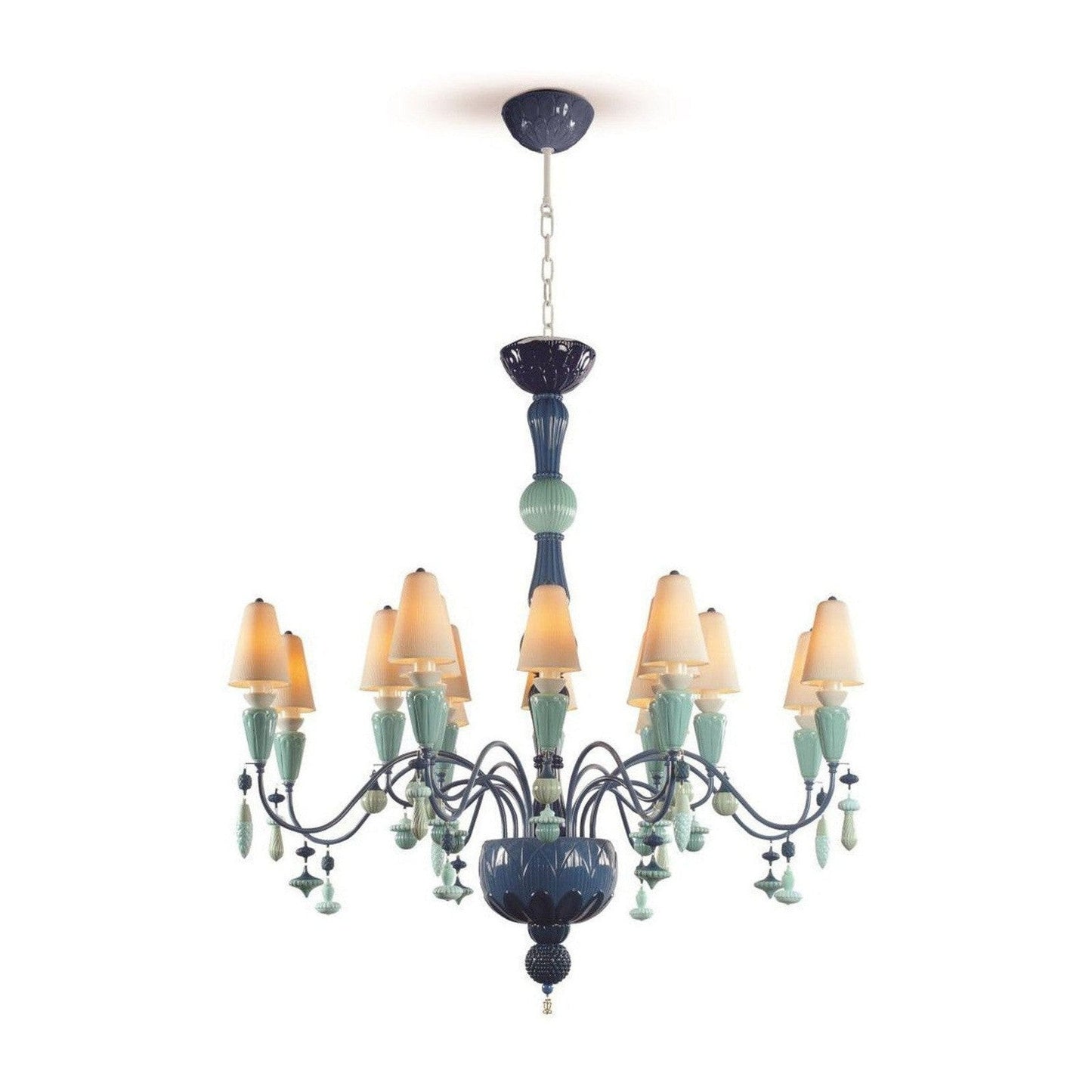 Botanical Porcelain 16 Light Chandelier