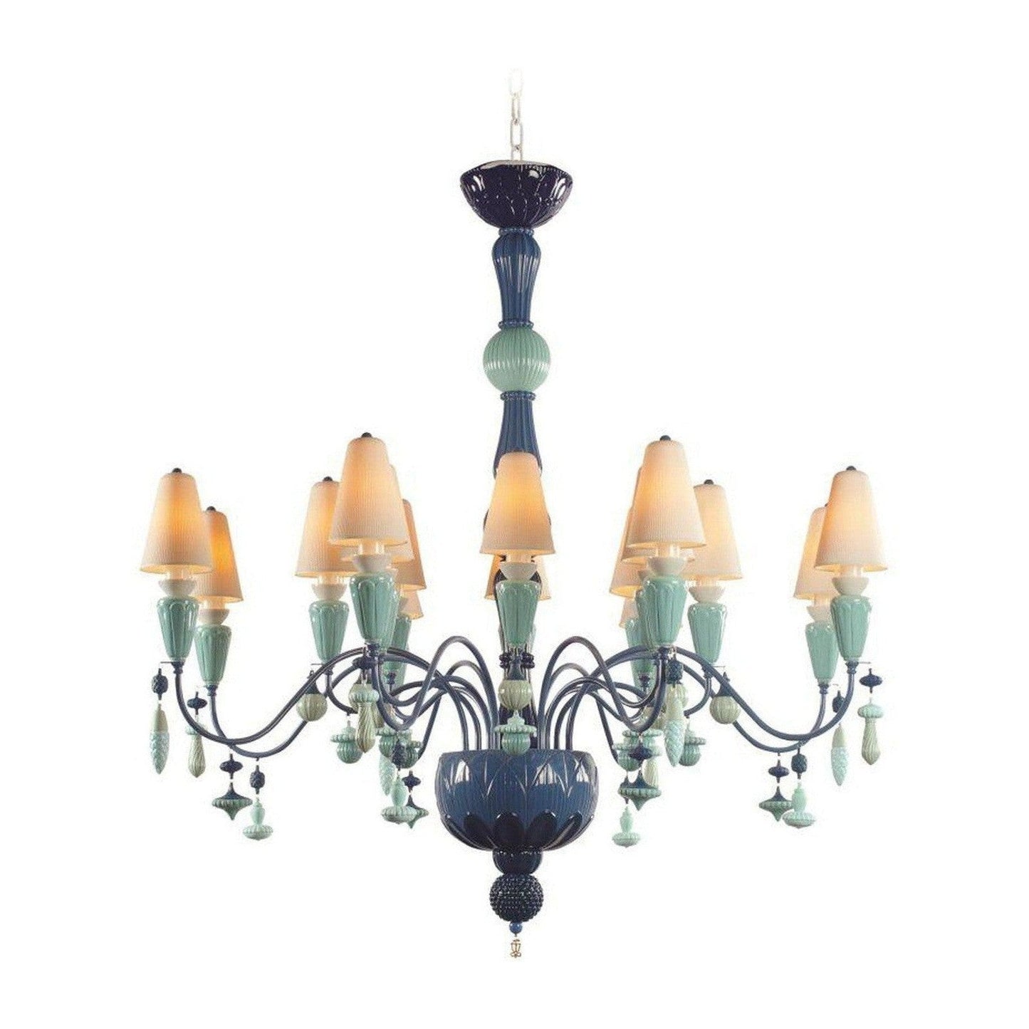 Botanical Porcelain 16 Light Chandelier