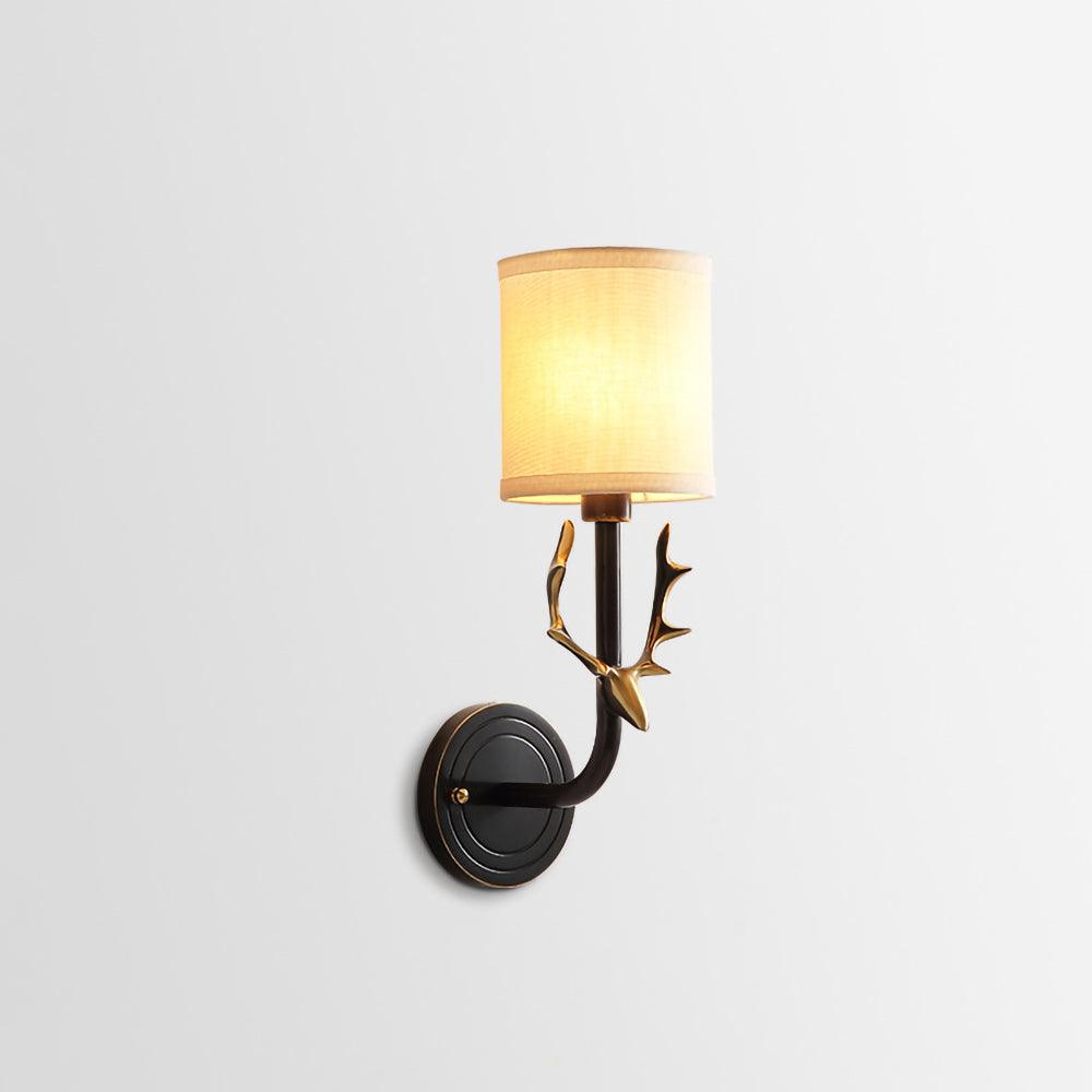 Brass Deer Head Two-Light Wall Sconce