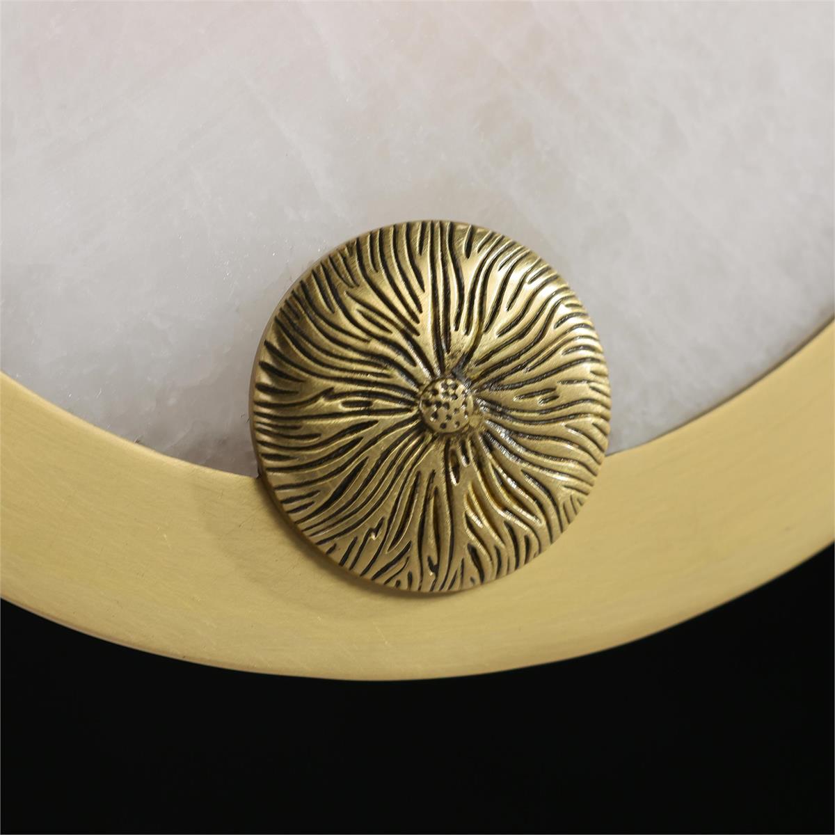 Brushed Brass Eight-Light Alabaster Chandelier