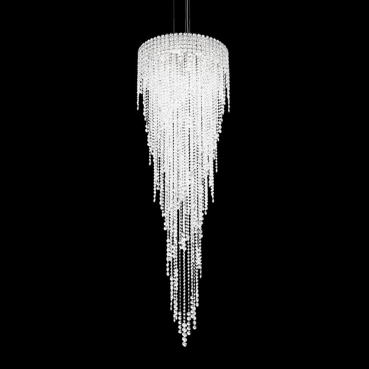 Cascading Crystal Strand Pendant Light / Clear Optic Crystal