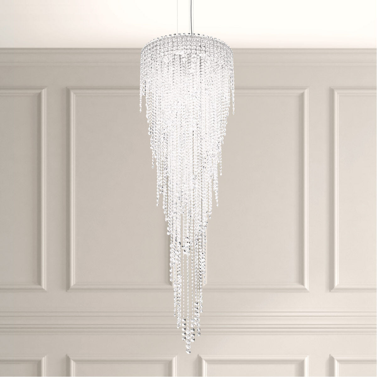 Cascading Crystal Strand Pendant Light / Clear Radiance