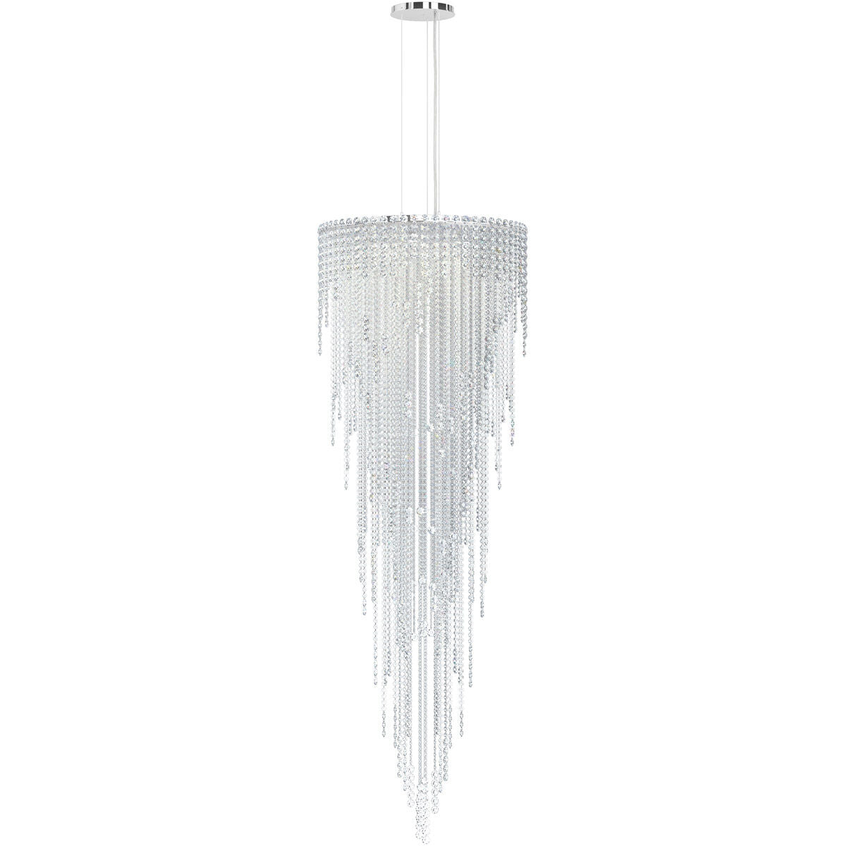 Cascading Crystal Strand Pendant Light