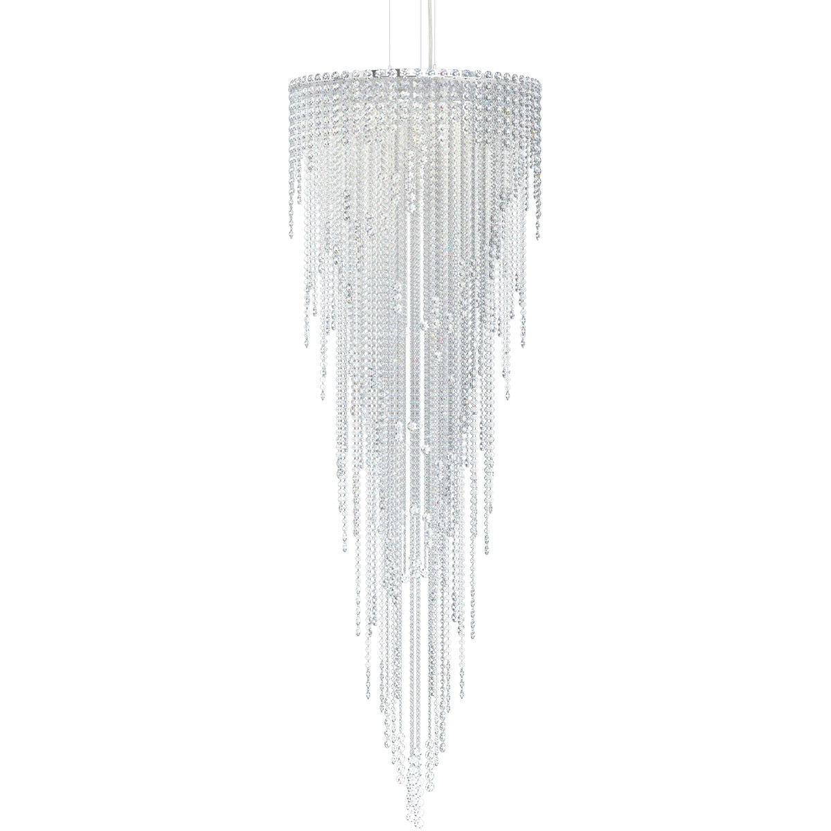 Cascading Crystal Strand Pendant Light