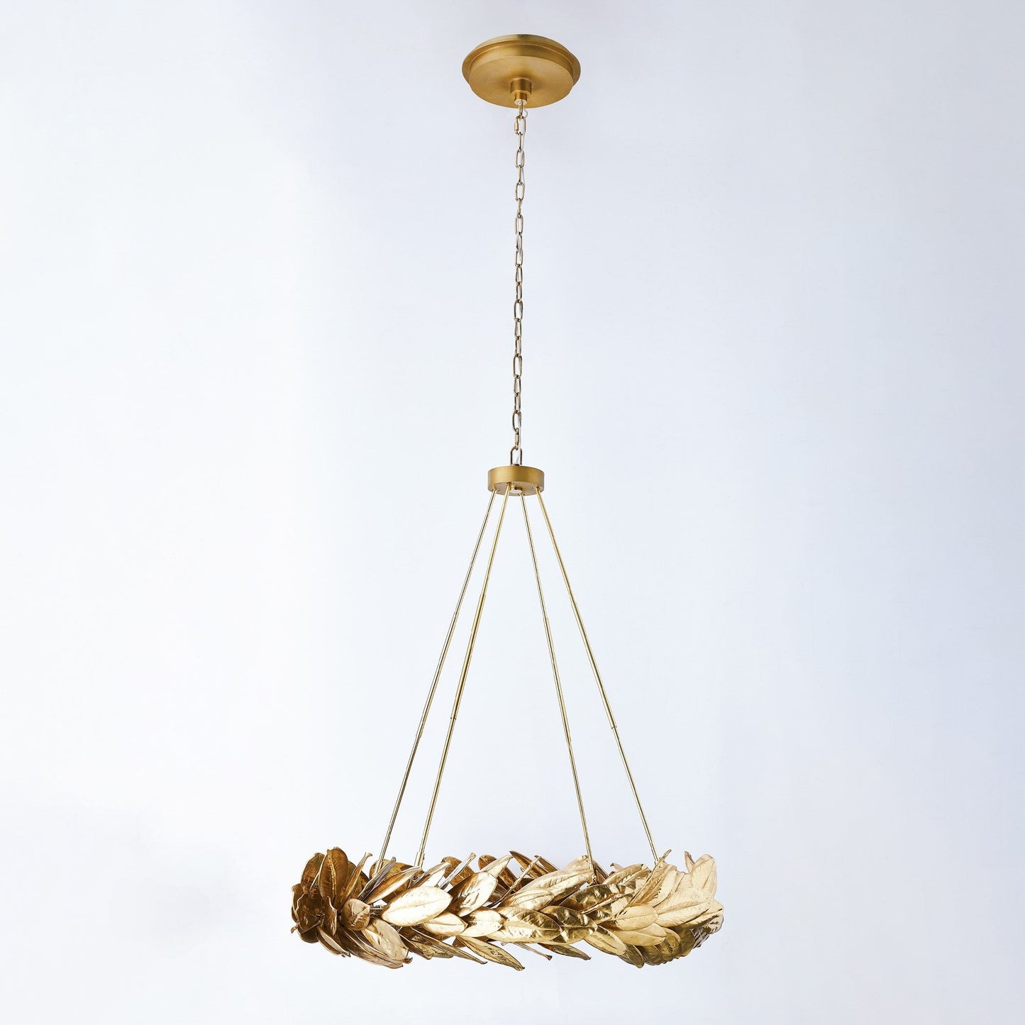 Cast Brass Laurel Wreath Chandelier