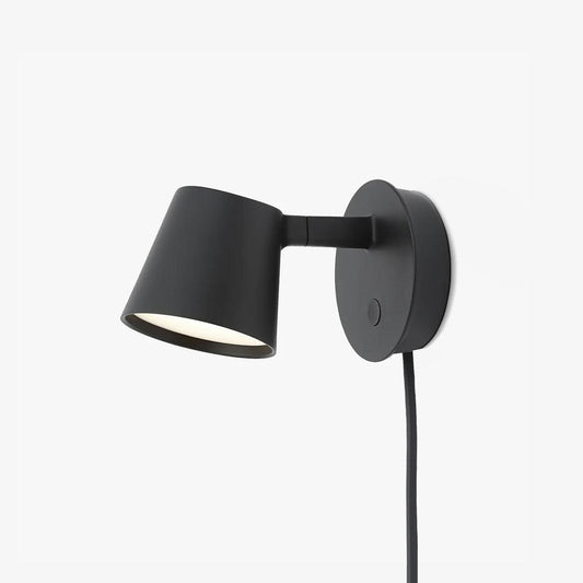 Compact Adjustable Plug-In LED Wall Light / L 6.3″ X H 3.7″ / L 16cm X H 9.5cm / Black / US Plug