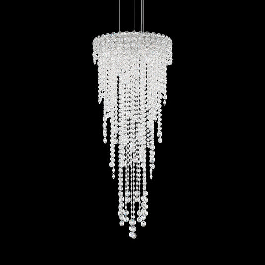 Compact Cascading Crystal Strand Pendant / Clear Optic Crystal