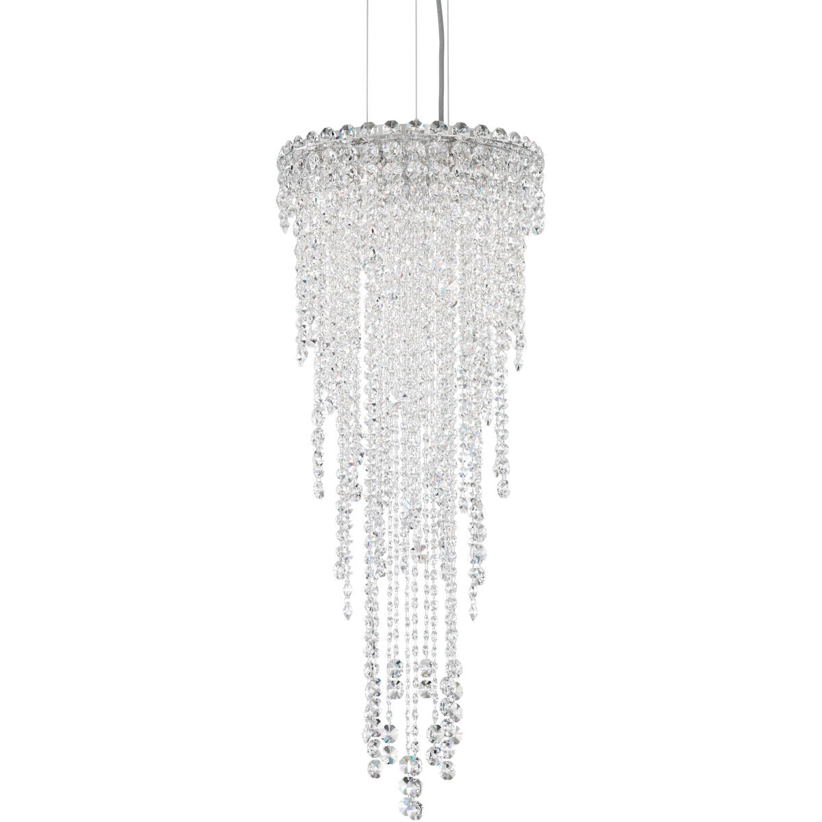 Compact Cascading Crystal Strand Pendant / Clear Radiance