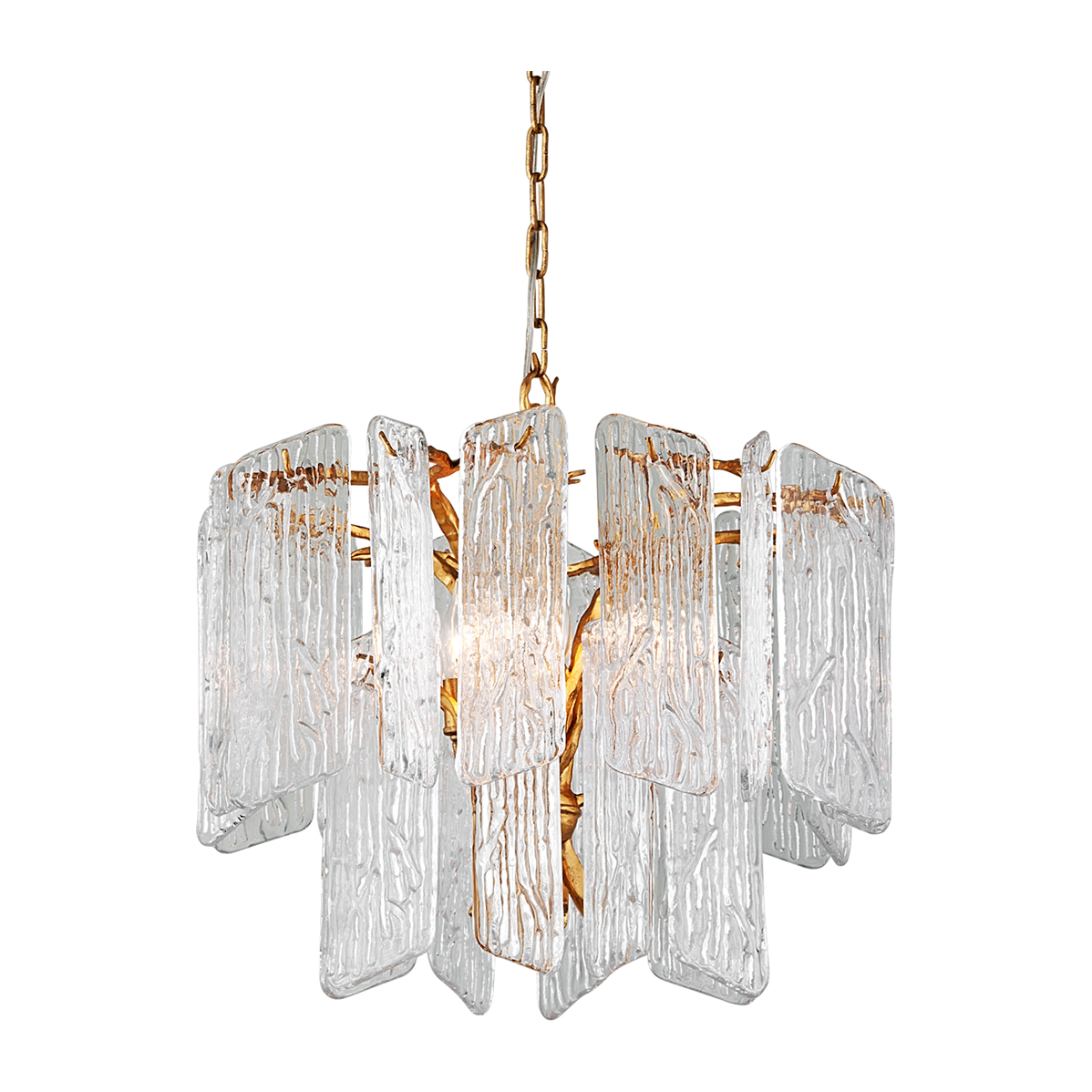 Corbett Piemonte 4 Light Gold Leaf Chandelier Ceiling Light / Default Title