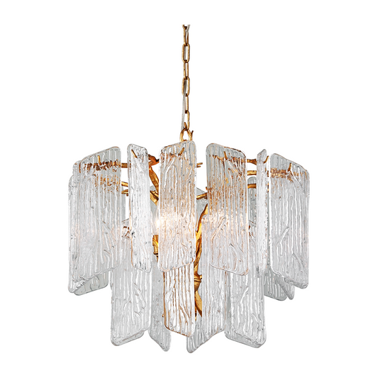Corbett Piemonte 4 Light Gold Leaf Chandelier Ceiling Light / Default Title
