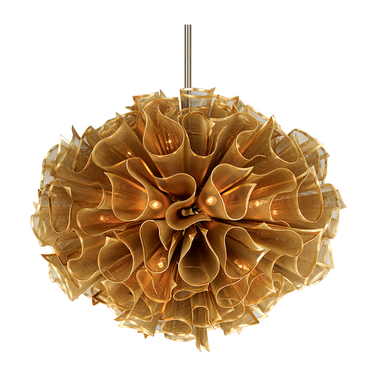 Corbett Pulse 20 Light Gold Leaf Chandelier Ceiling Light / Default Title