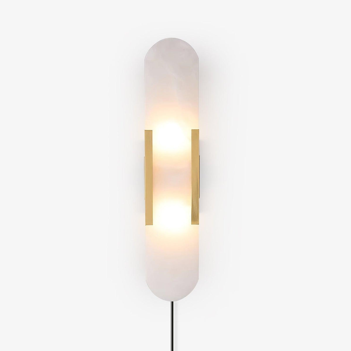 Elongated Alabaster Plug-In Wall Light