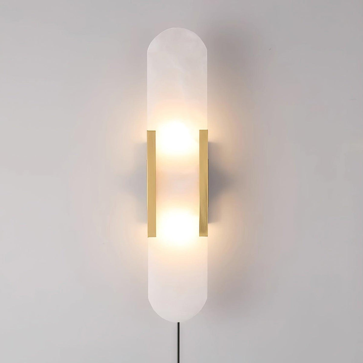 Elongated Alabaster Plug-In Wall Light
