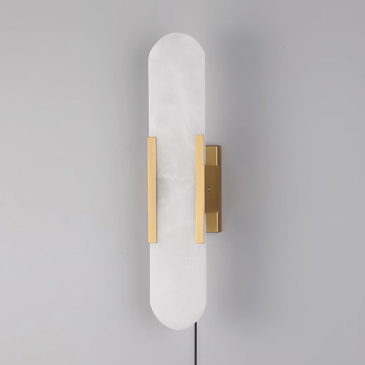 Elongated Alabaster Plug-In Wall Light