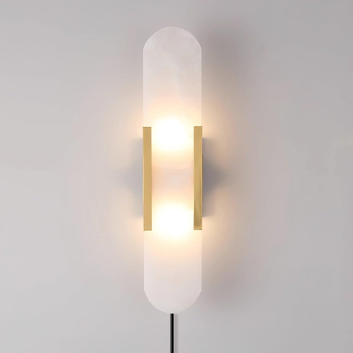 Elongated Alabaster Plug-In Wall Light