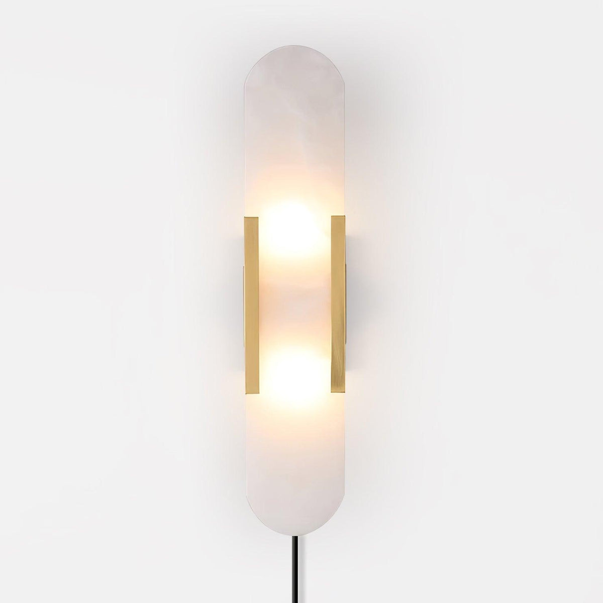 Elongated Alabaster Plug-In Wall Light