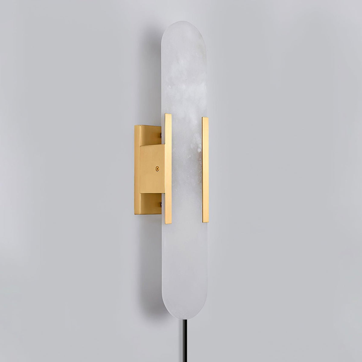 Elongated Alabaster Plug-In Wall Light