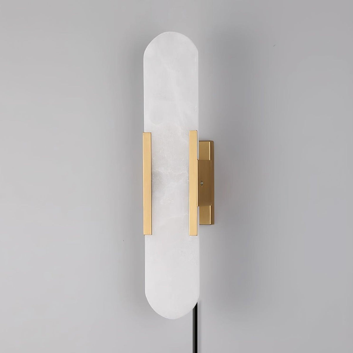 Elongated Alabaster Plug-In Wall Light