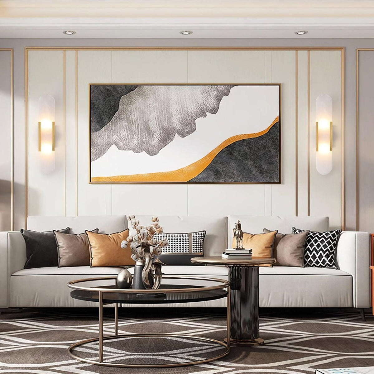 Elongated Alabaster Plug-In Wall Light