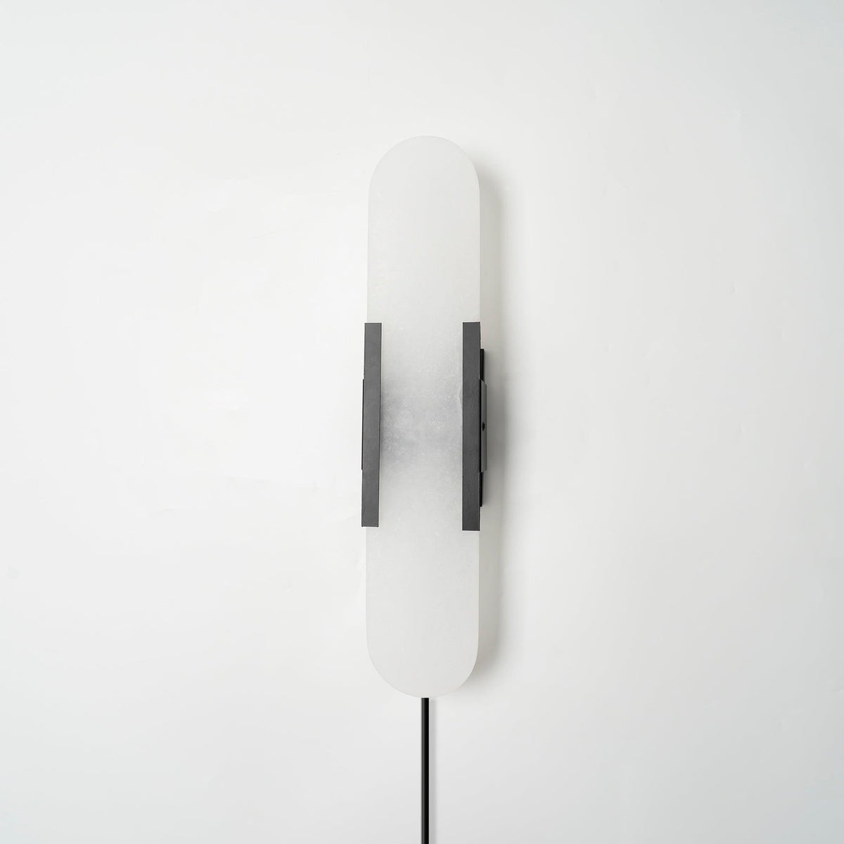 Elongated Alabaster Plug-In Wall Light