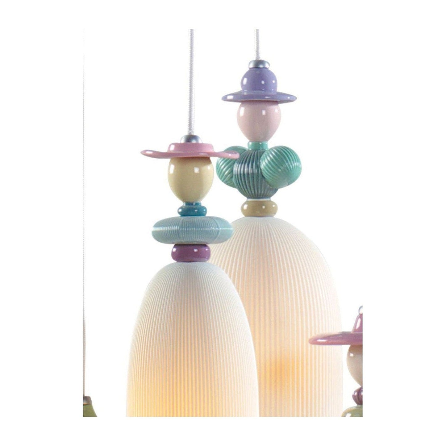 Floral Porcelain Four-Light Chandelier